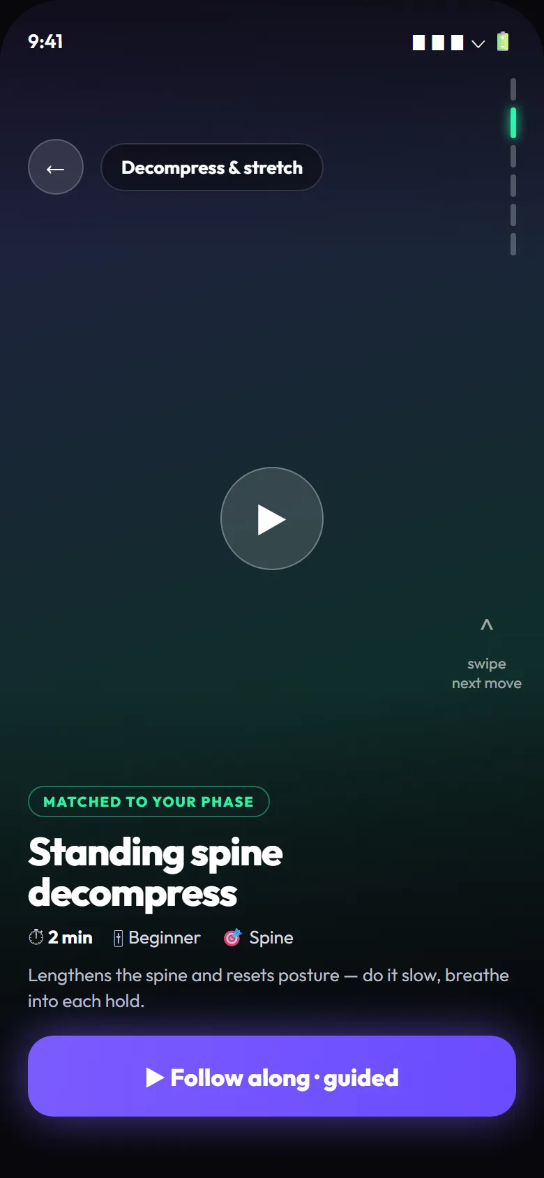 GoTaller full-screen exercise video player